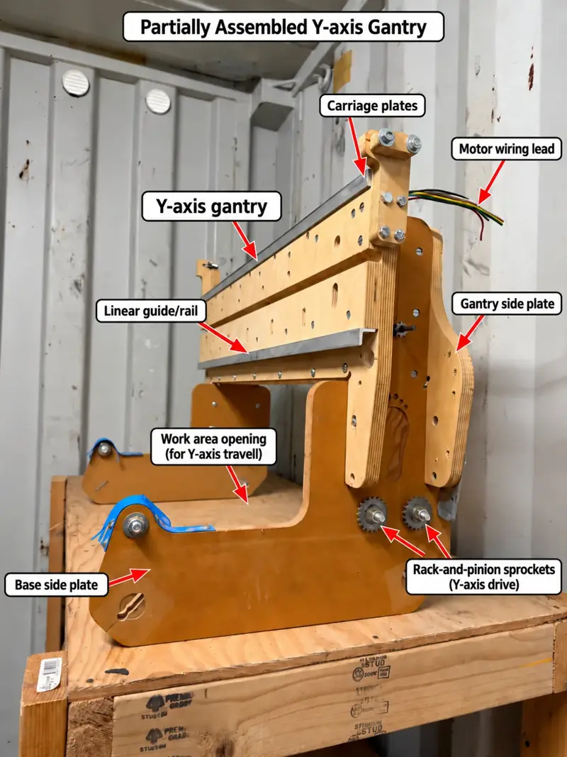 Annotated Y-axis gantry assembly
